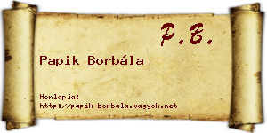 Papik Borbála névjegykártya